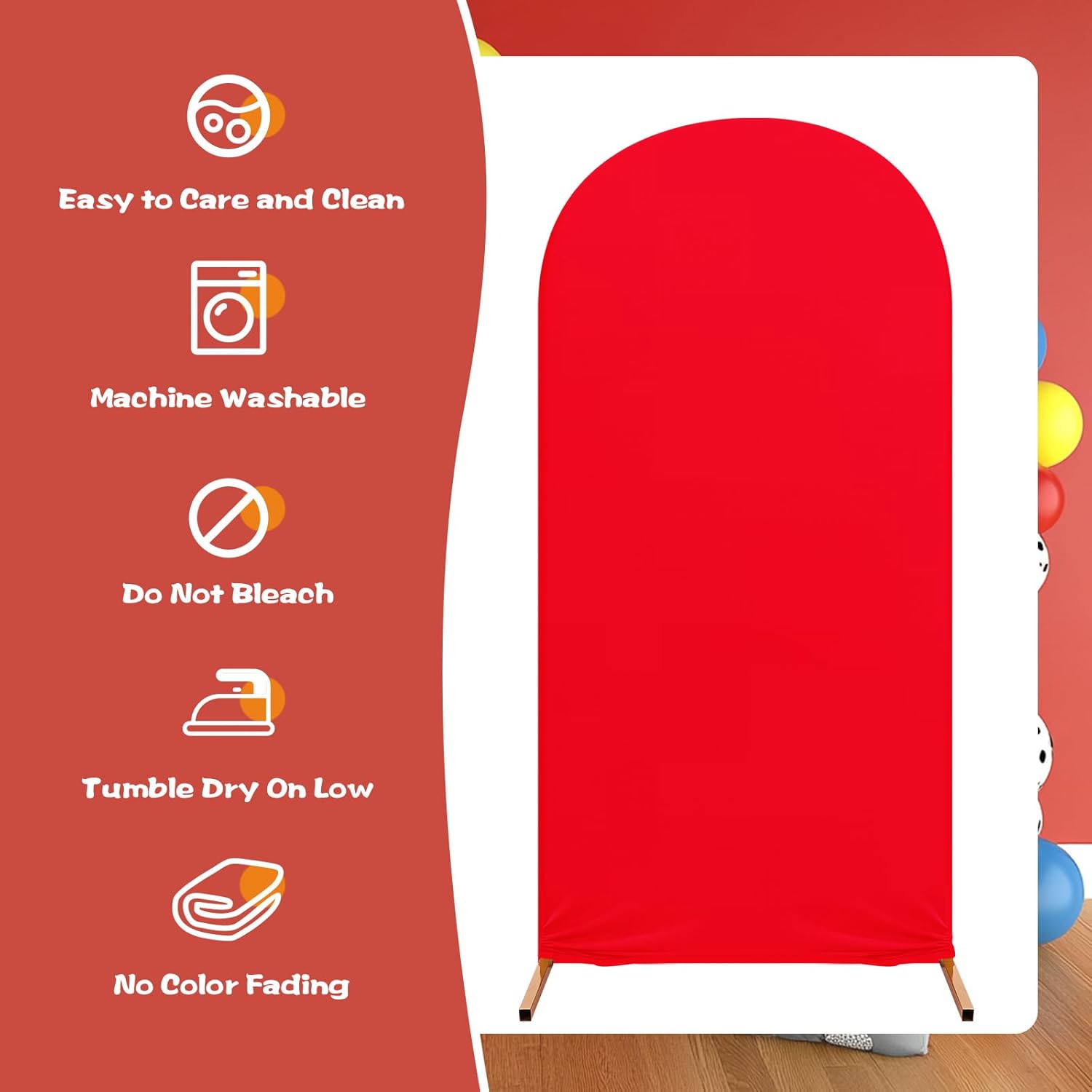 RimCereal Arch Backdrop Cover Set of 3 Red Dog Party Theme