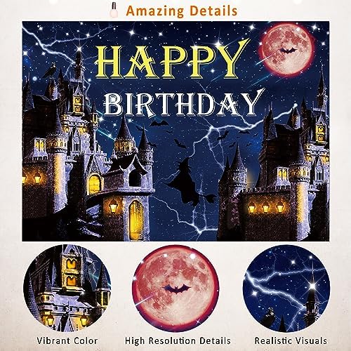 Wizard School Halloween Birthday Backdrop 7x5ft