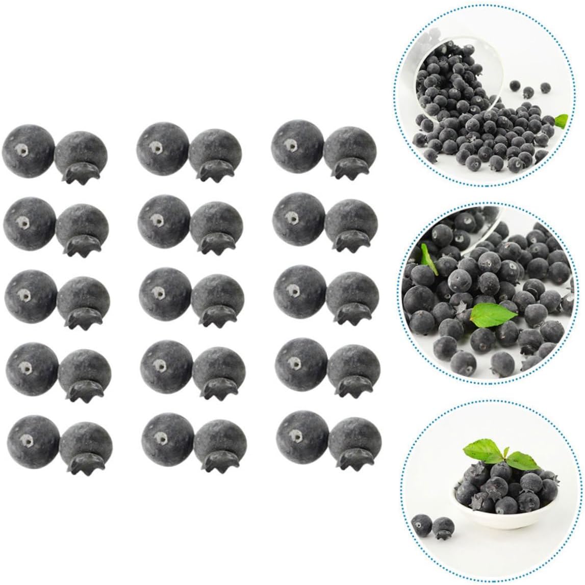 PRETYZOOM 24Pcs Realistic Blueberry Posing Props