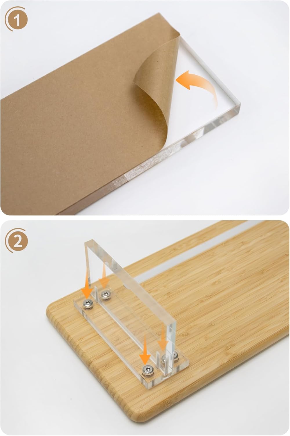 Bamboo Monitor Stand Riser with RGB Lights 315 Inches Natural Design