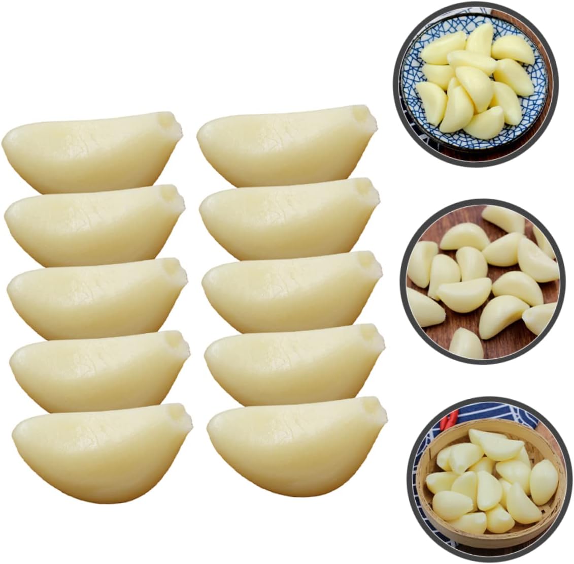 Mobestech 10pcs Realistic Artificial Garlic Cloves Posing Props