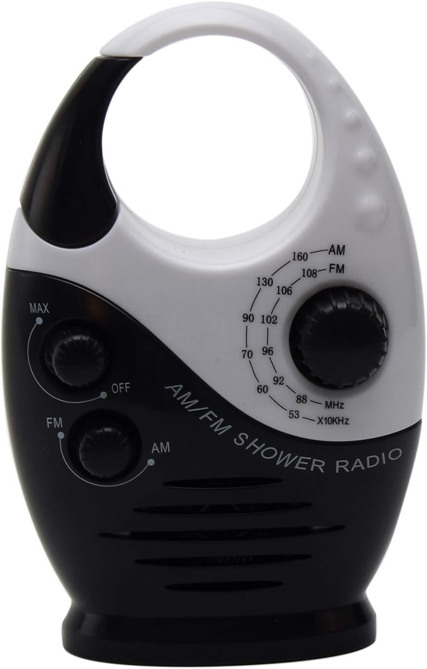 Waterproof Shower Radio with AM FM and Top Handle