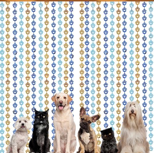 Blue Orange Dog Paw Foil Streamers for Party Decorations