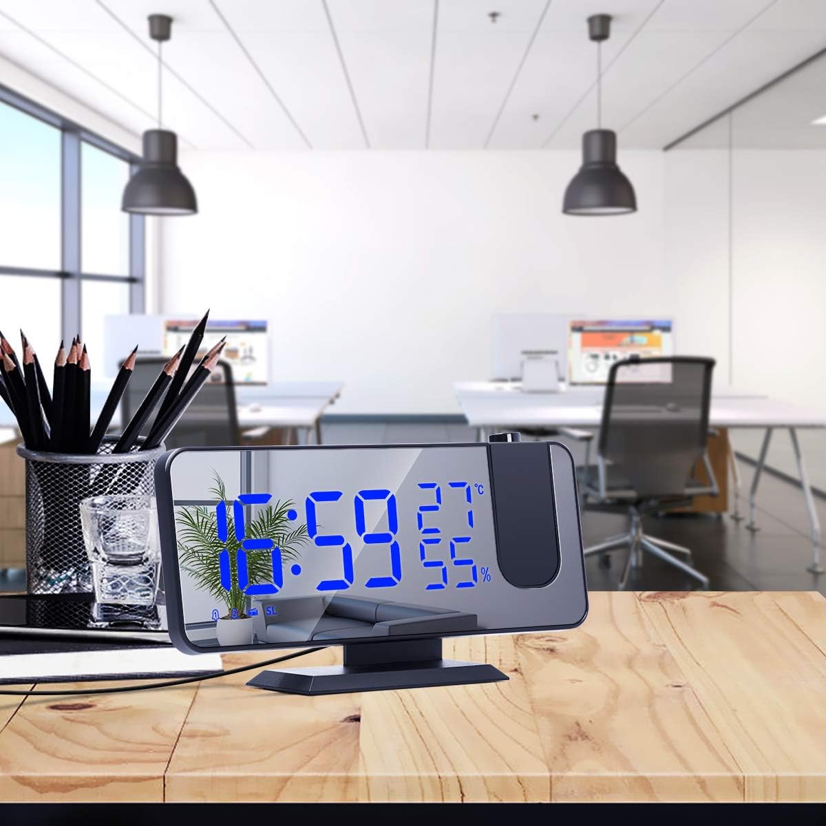 ThreeH Projection Alarm Clock with 4 Dimmer and 180 Degree Rotation