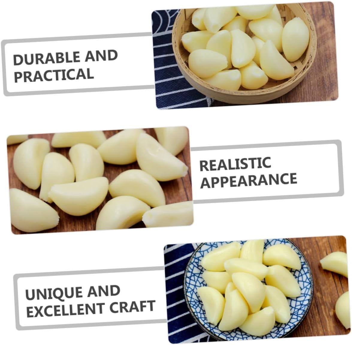 Mobestech 10pcs Realistic Artificial Garlic Cloves Posing Props