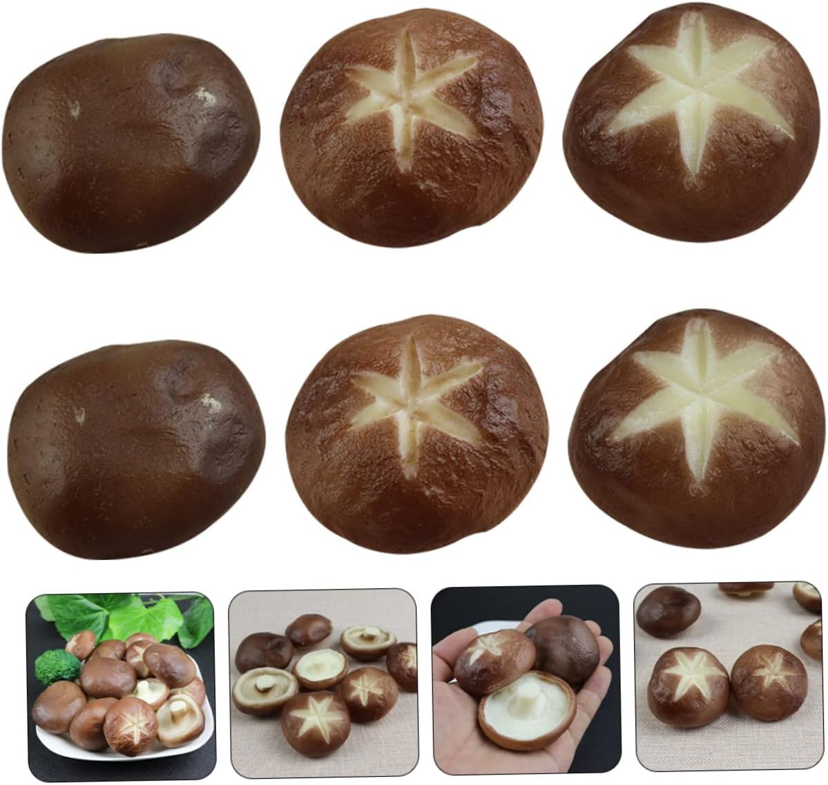 Happyyami 6Pcs Simulated Mushroom Models for Home Decor