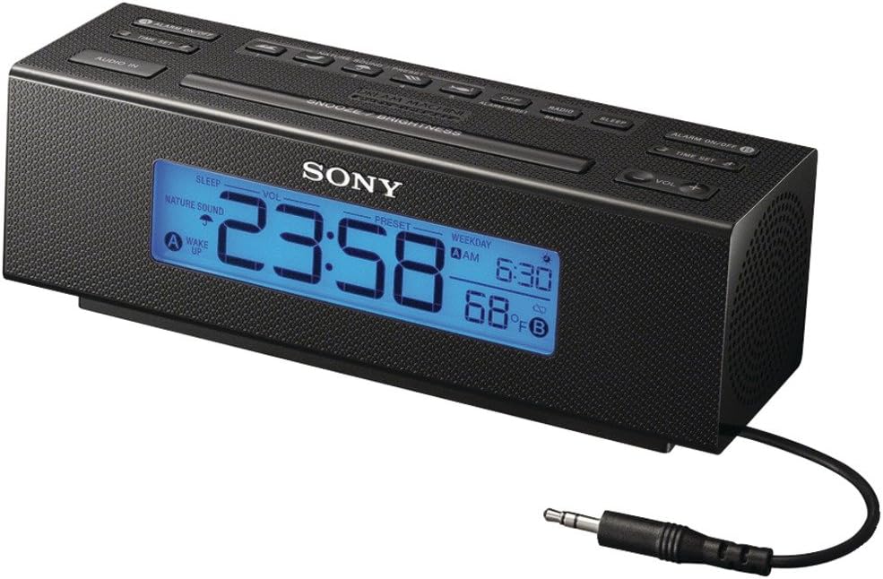 Sony ICF-C707 Clock Radio with AMFM and Large Backlit LCD Display