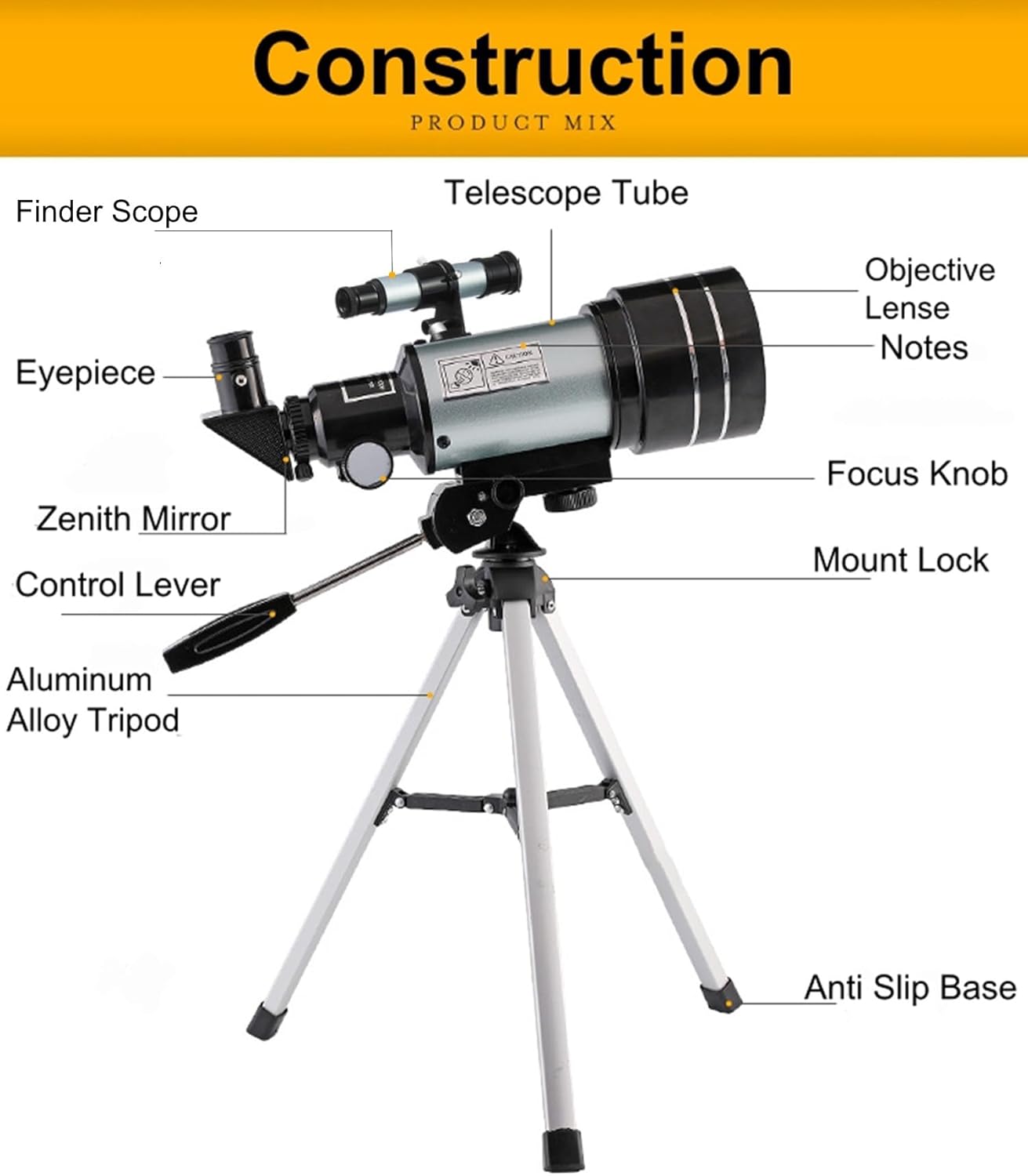 Hoorawwi 70mm Aperture Telescope for Kids and Adults