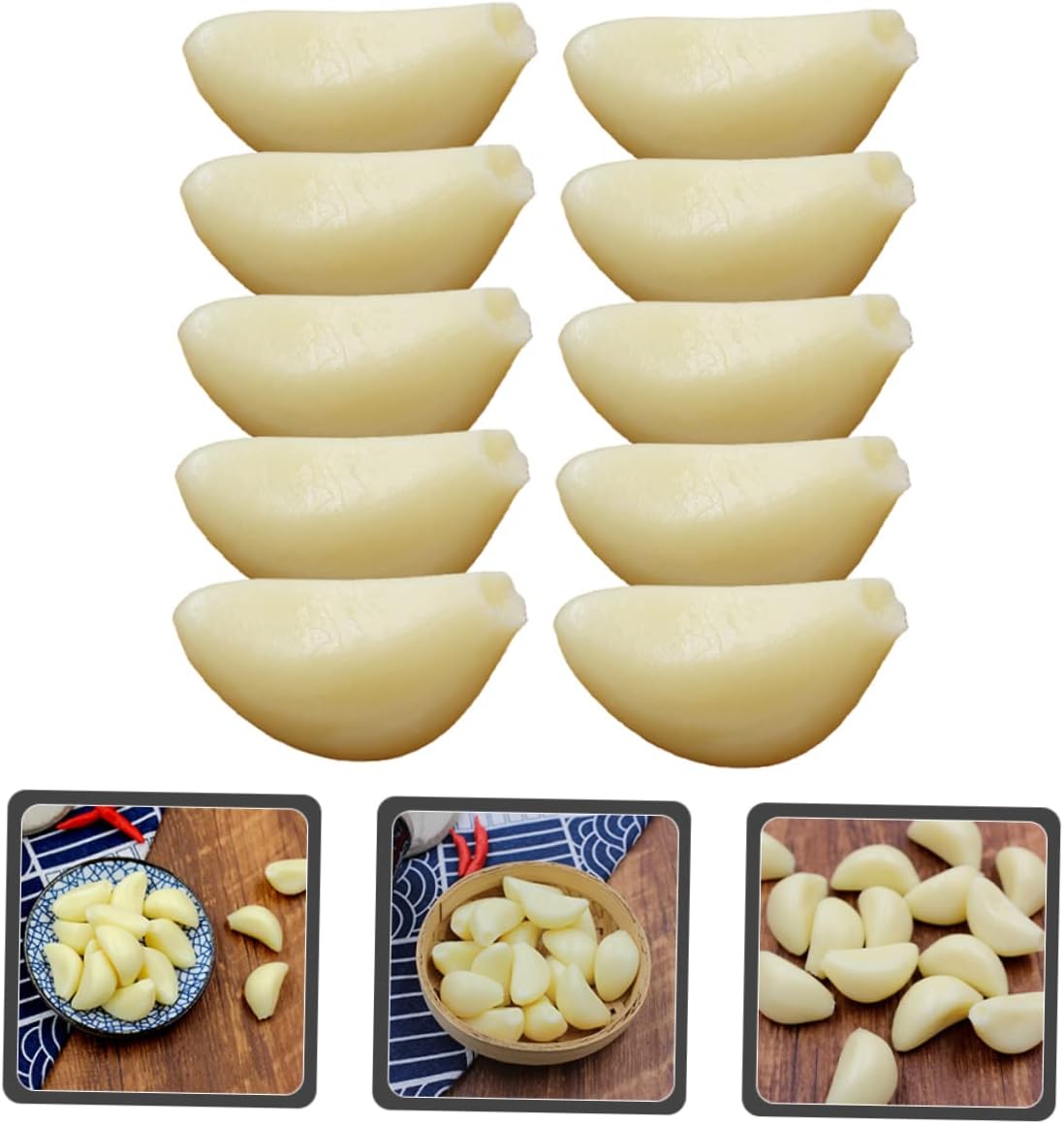 Mobestech 10pcs Realistic Artificial Garlic Cloves Posing Props