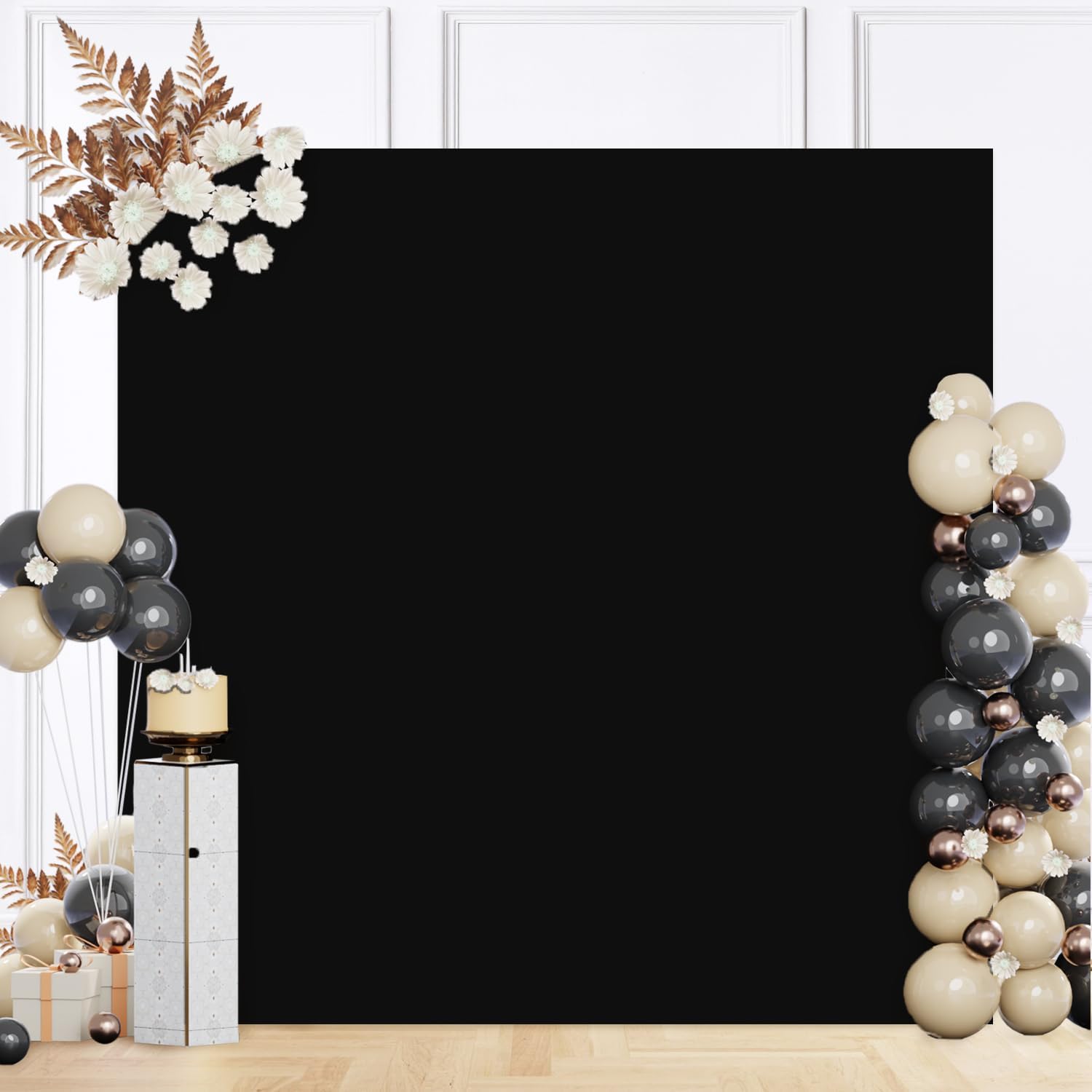 MODFUNS Black Spandex Wedding Arch Cover 66x66ft