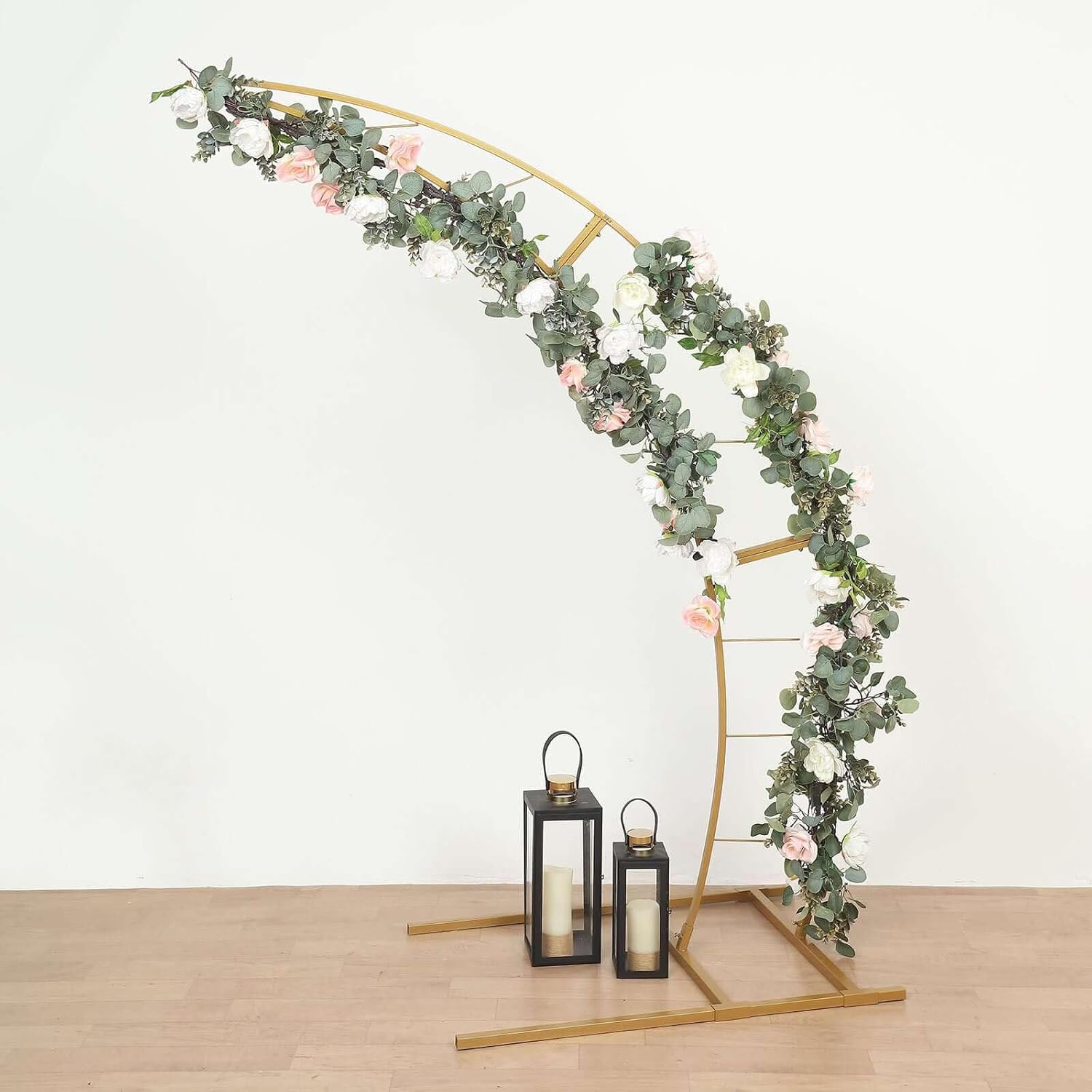 65ft Gold Metal Crescent Moon Wedding Arch Photography Backdrop Stand
