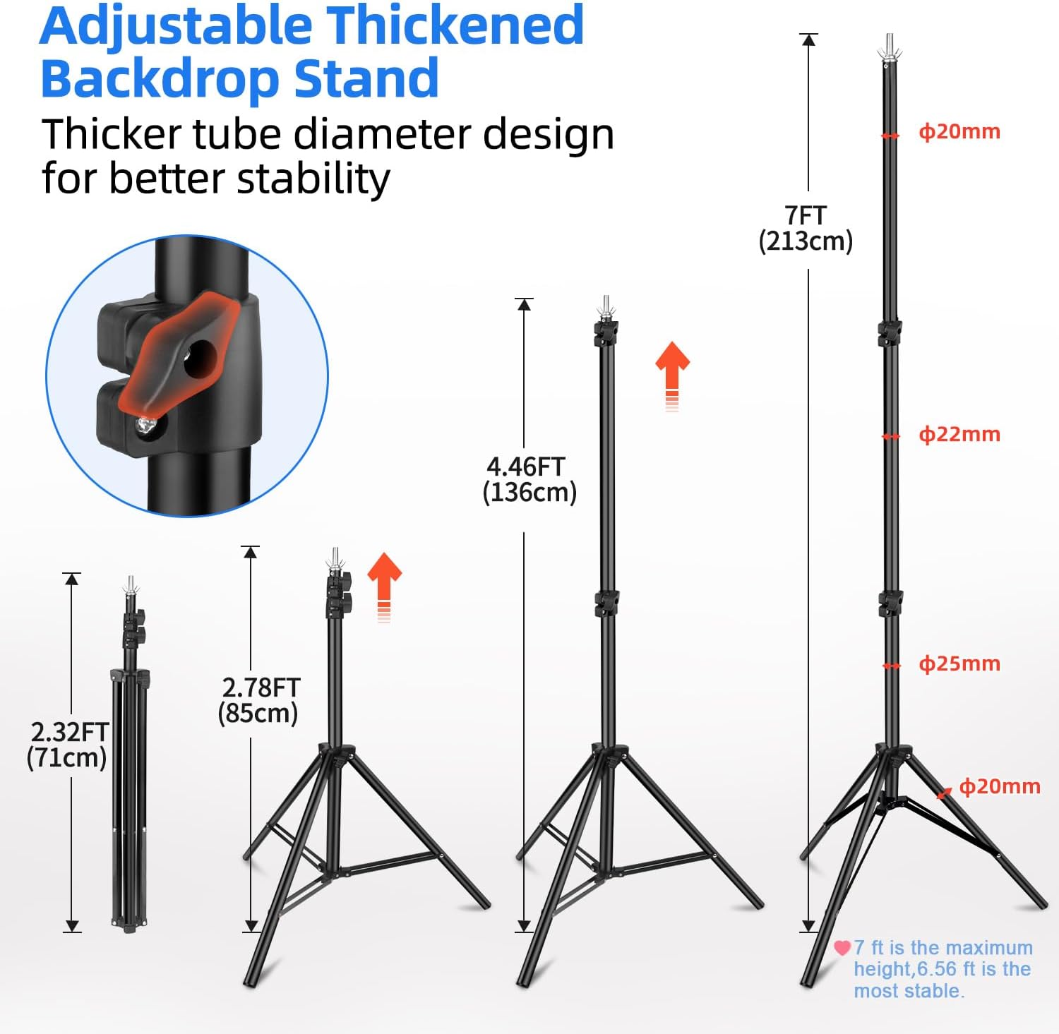 Hemmotop 7x5 ft T-Shape Photo Backdrop Stand
