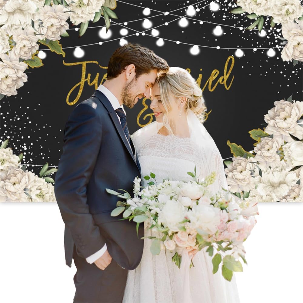 Just Married Mr Mrs Backdrop Wedding Theme
