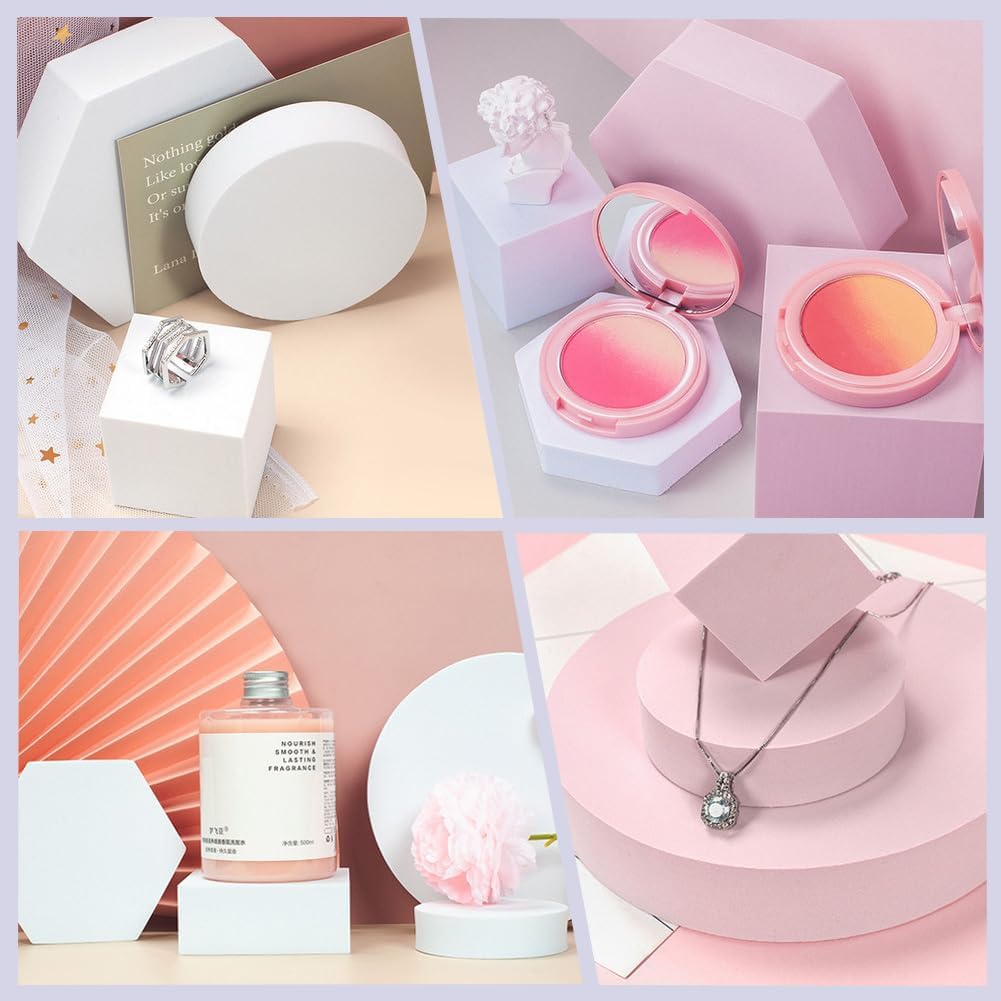 CREATCABIN 8Pcs Geometric Cube Photo Props Set Black Foam