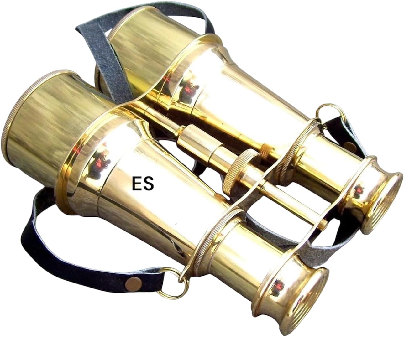 Nautical Victorian Brass Monocular Telescope with Leather Belt Case