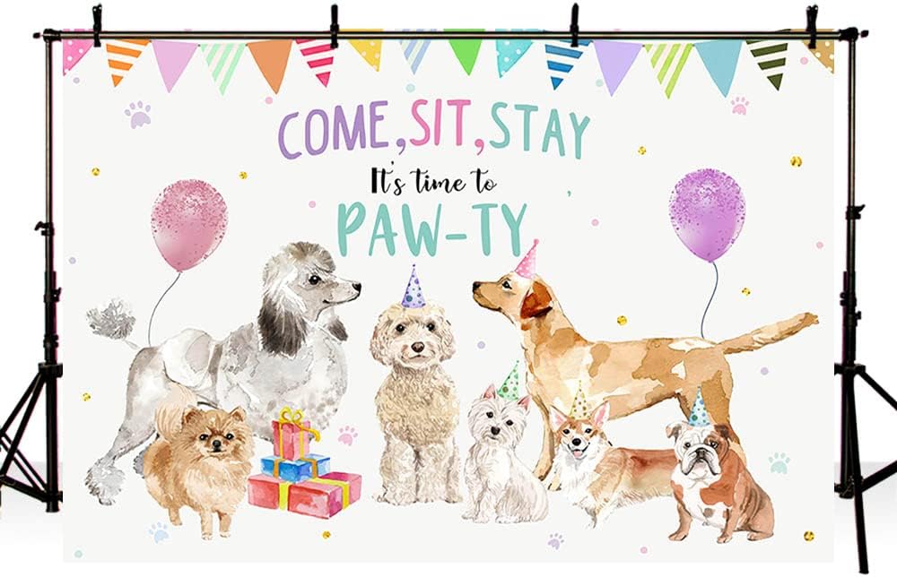 Sendy 7x5ft Dog Birthday Backdrop Photo Studio Decor