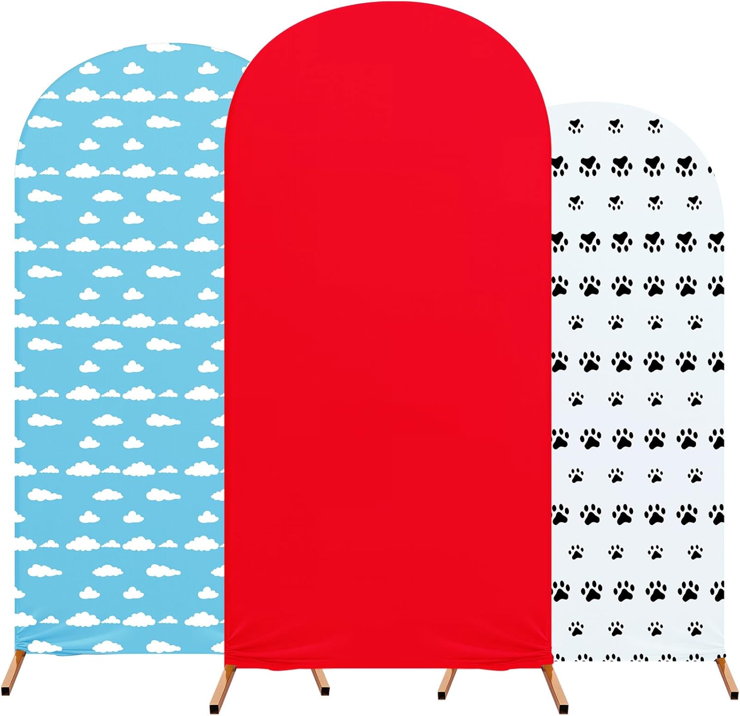 RimCereal Arch Backdrop Cover Set of 3 Red Dog Party Theme