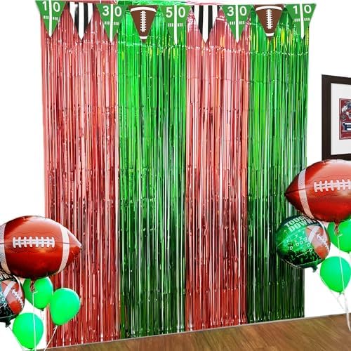 GiftExpress 3 Pk Football Fringe Curtain Decor