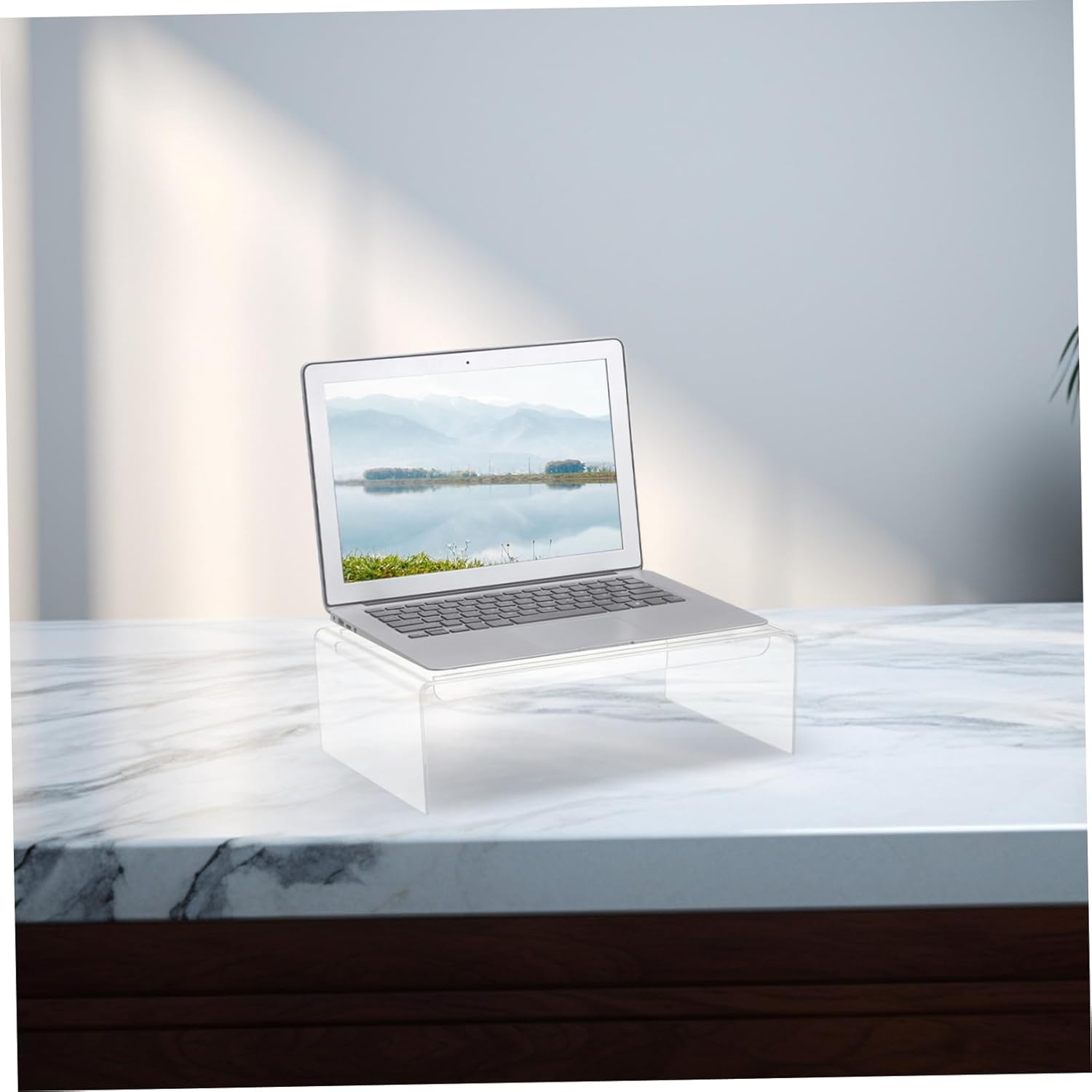 Ergonomic Acrylic Monitor Riser Stand with Wrist Pad