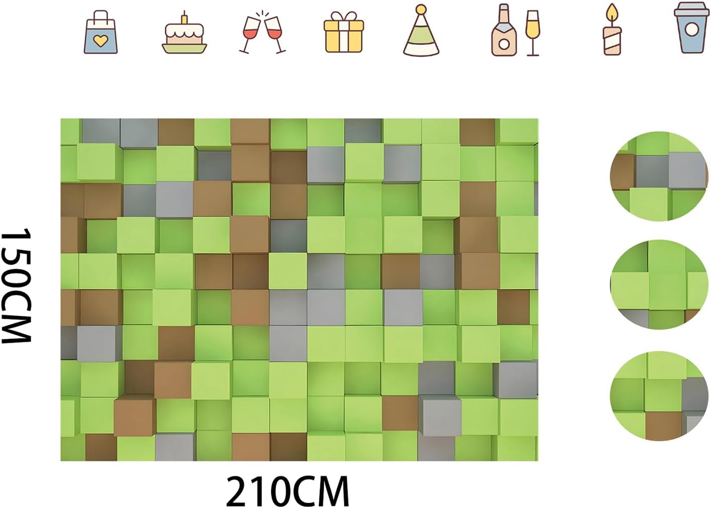 7X5FT 3D Cube Pattern Photo Backdrop for Events