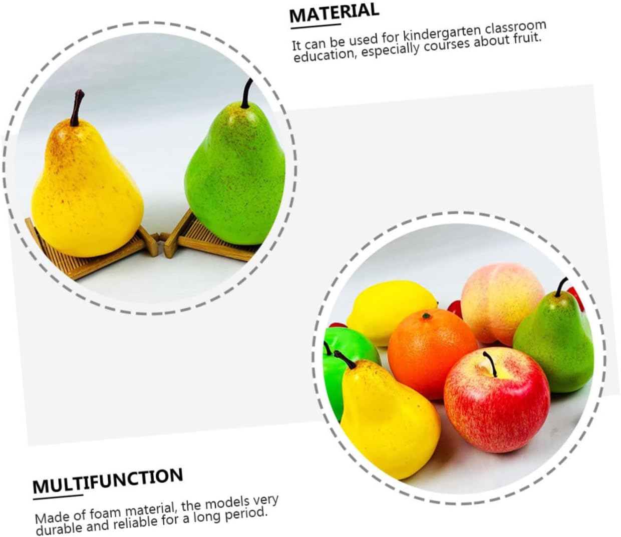 6Pcs Lifelike Faux Pears for Home Office Garden Kitchen Wall Art