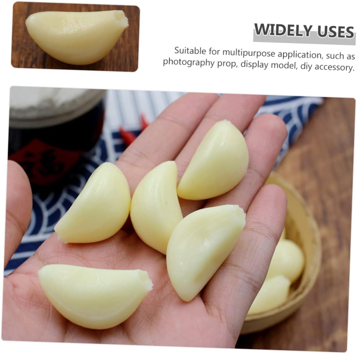 10pcs Realistic Artificial Garlic Cloves for Photo Studio