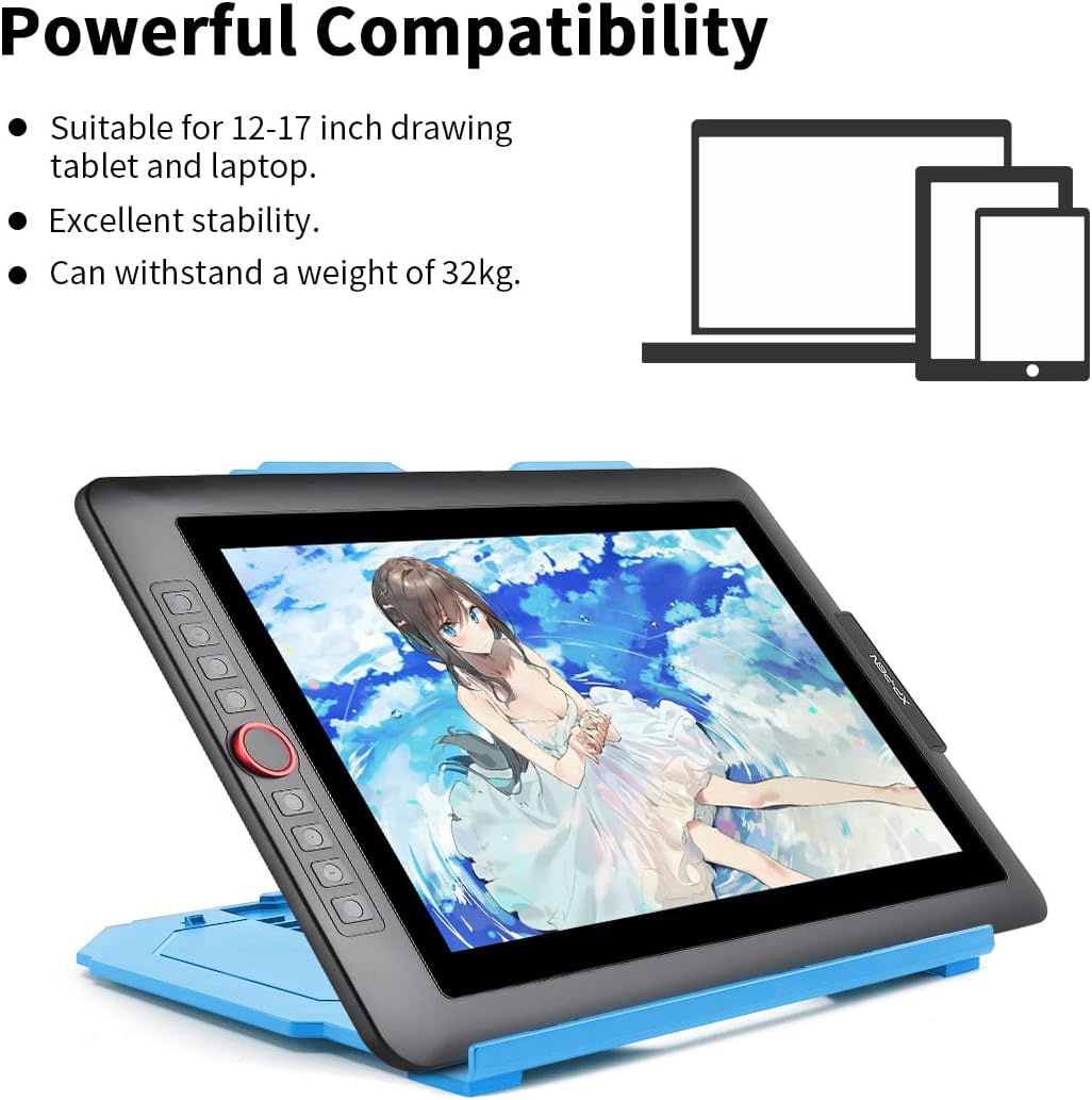 Frunsi Drawing Tablet Stand with 9 Adjustable Levels and Phone Holder