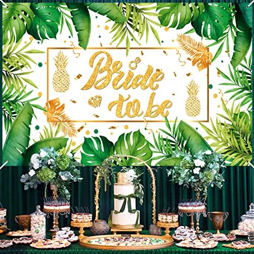 Palm Bride to Be Decorations Tropical Wedding Banner 71x44 Inch