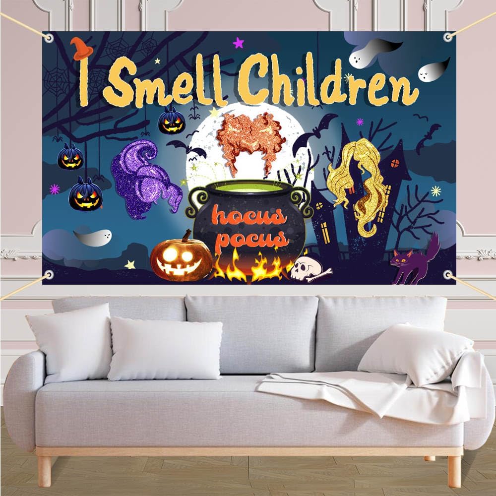 7x5ft I Smell Children Halloween Banner Backdrop for Kids Photography