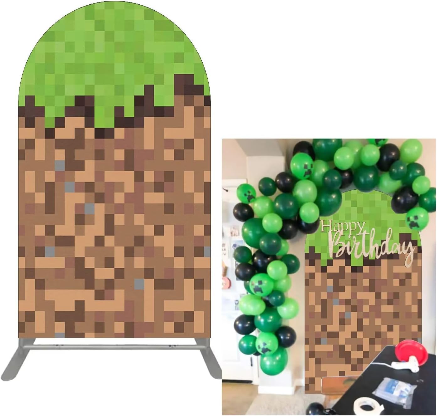 FiVan Arched Backdrop 25x6ft Gaming Mosaic Photo Background