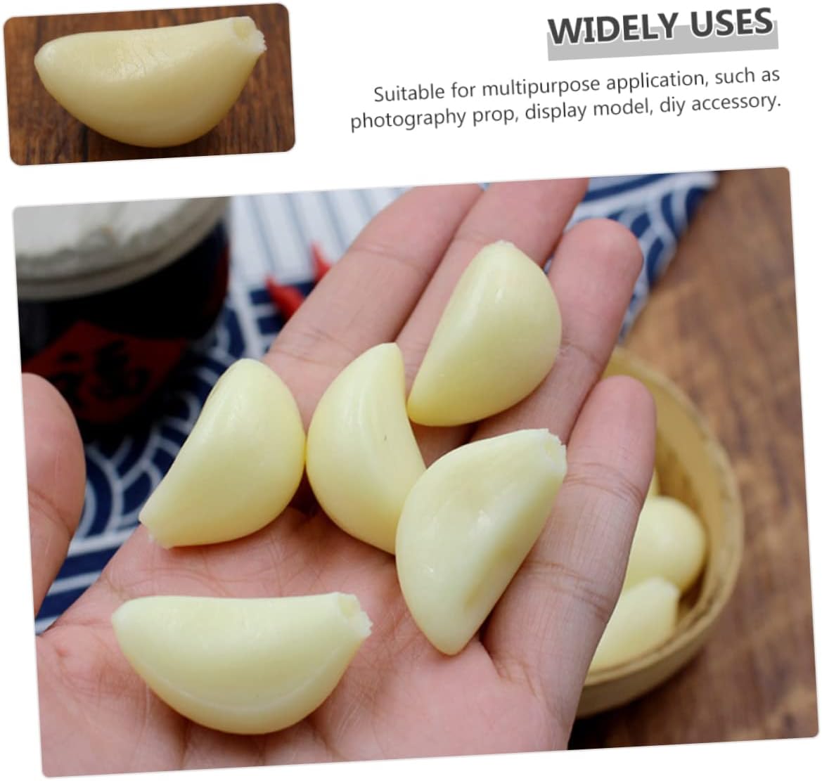 Mobestech 10pcs Realistic Artificial Garlic Cloves Posing Props
