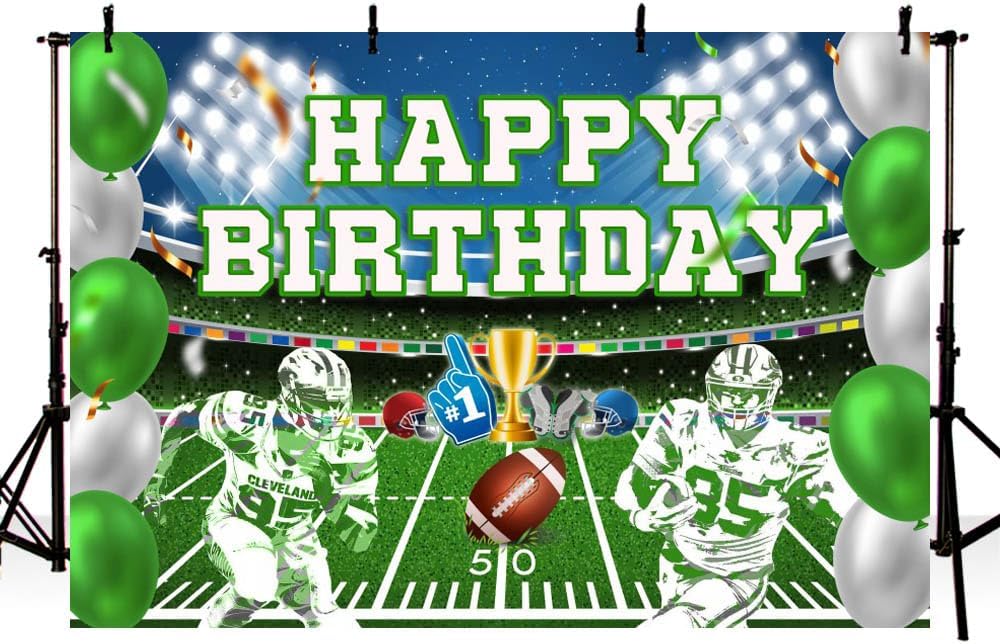 AIBIIN Football Birthday Party Backdrop 7x5ft