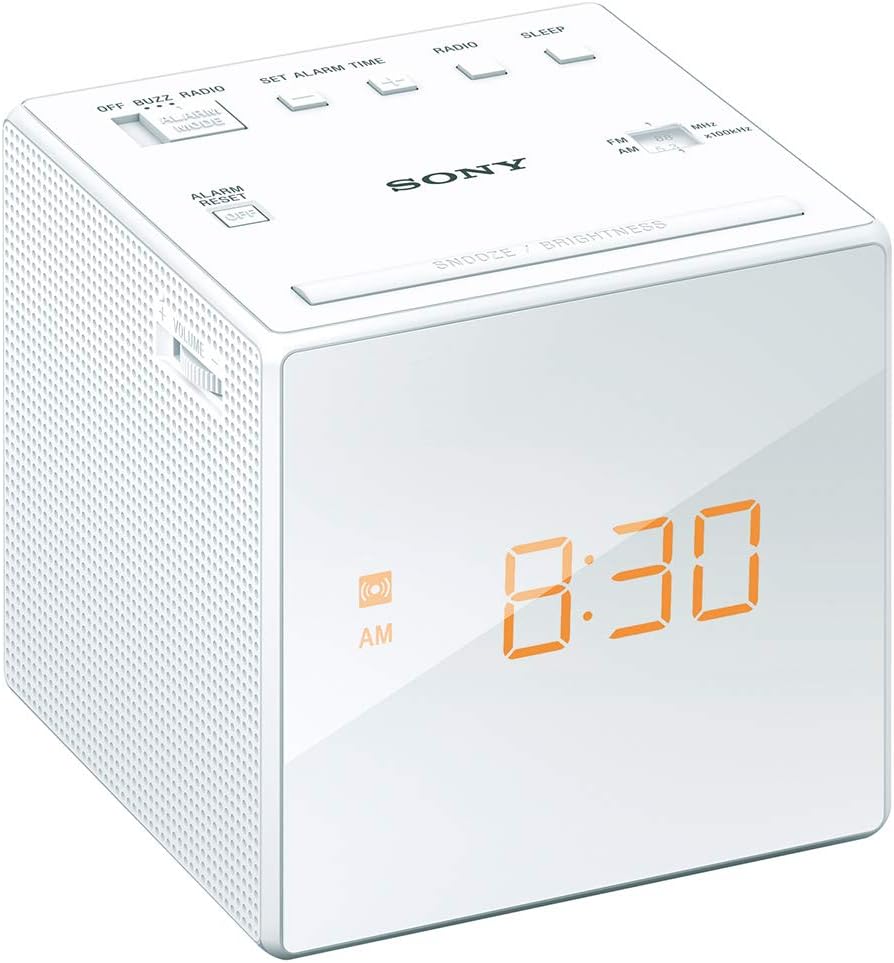 Sony Clock Radio ICF-C1 White FM AM Sleep Timer