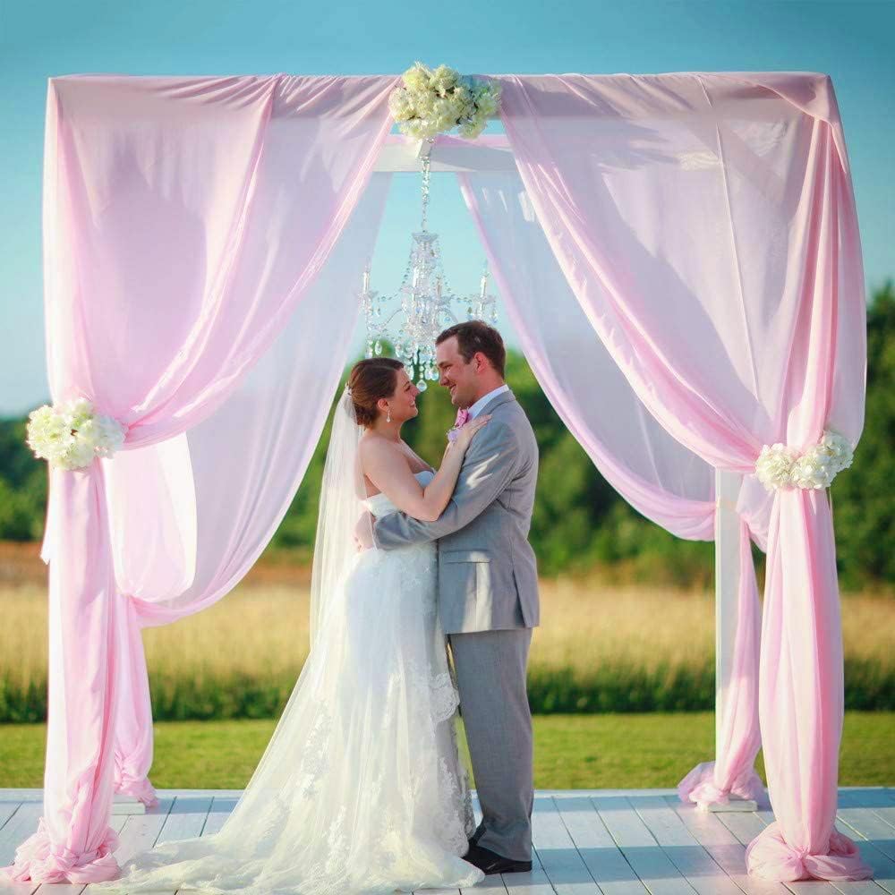 Light Pink Tulle Wedding Arch Drapes 2 Panels