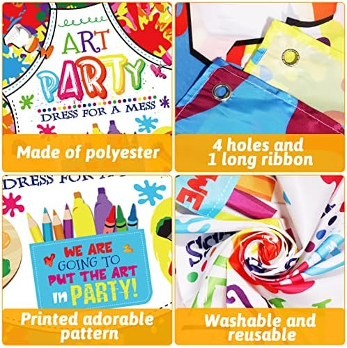 Art Paint Party Backdrop with Hanging Ribbon