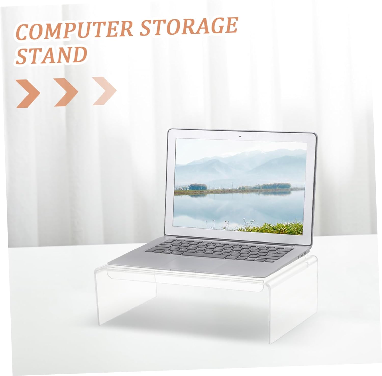HOMSFOU Clear Acrylic Monitor Stand with Swivel Base