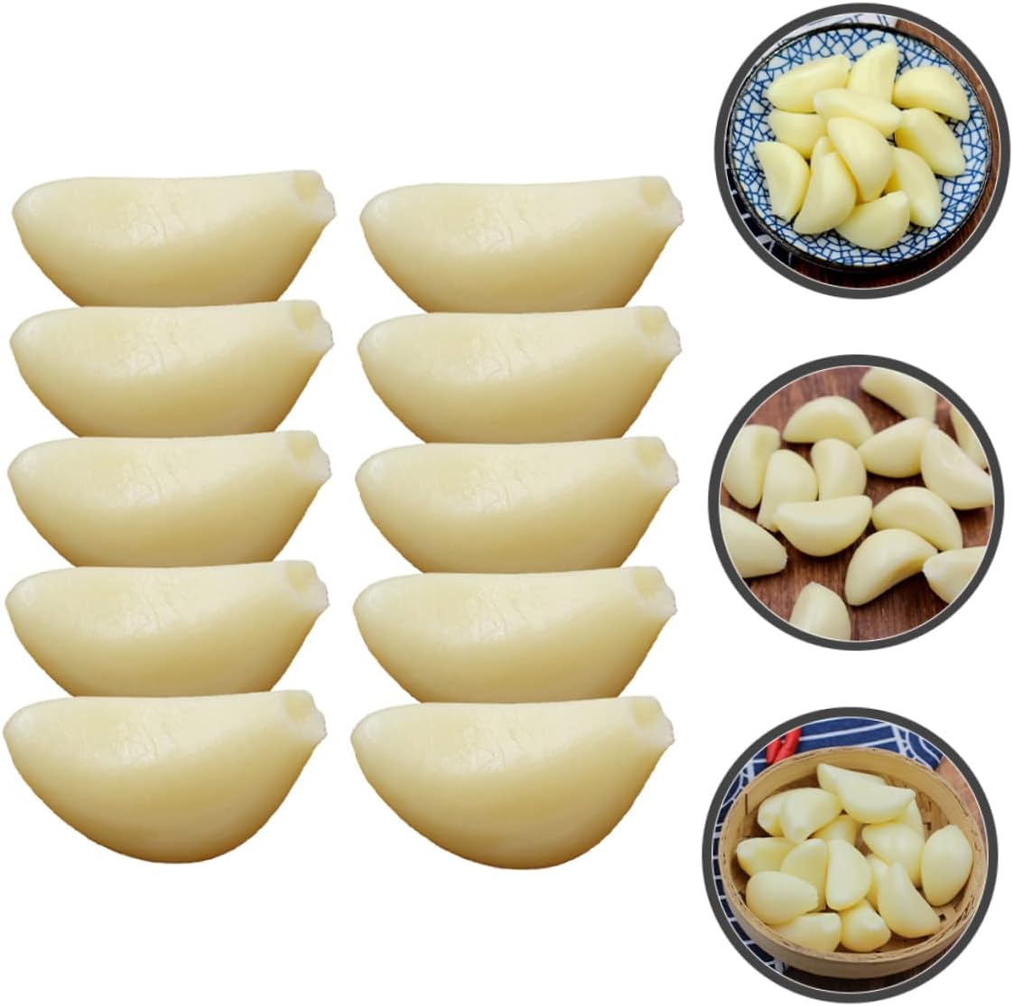 10pcs Realistic Artificial Garlic Cloves for Photo Studio