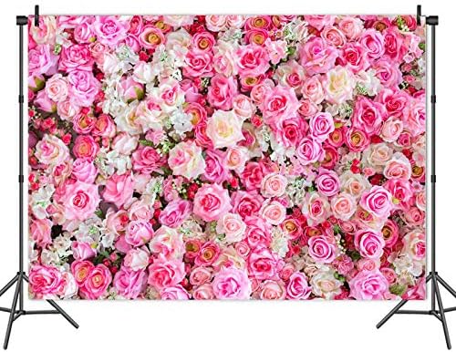 XLL 3D Pink Rose Photo Background 5x3ft Vinyl
