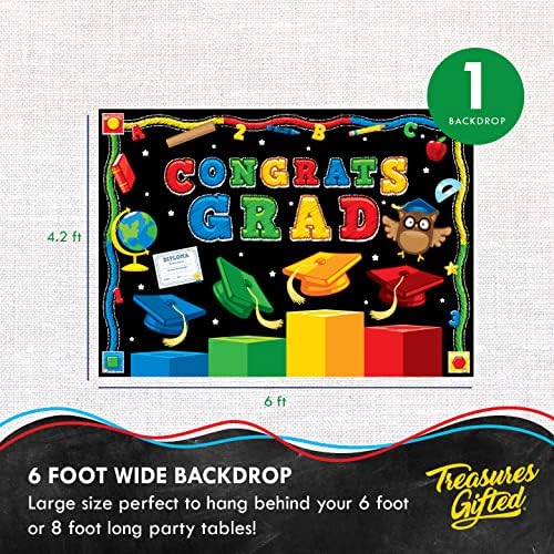 Treasures Gifted Graduation Backdrop - 425ft x 6ft Congrats Banner