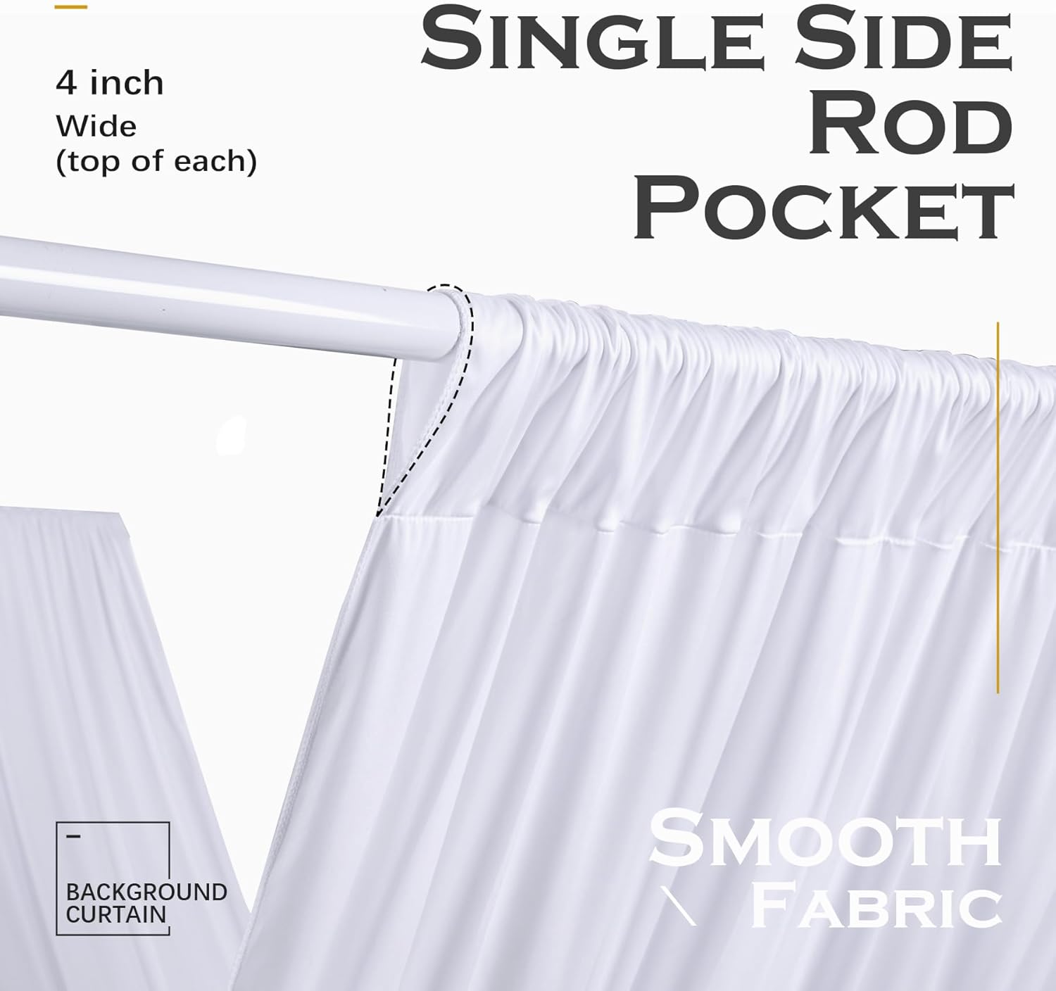 PartyVillage 20ft x 40ft White Ceiling Drapes 4 Panels
