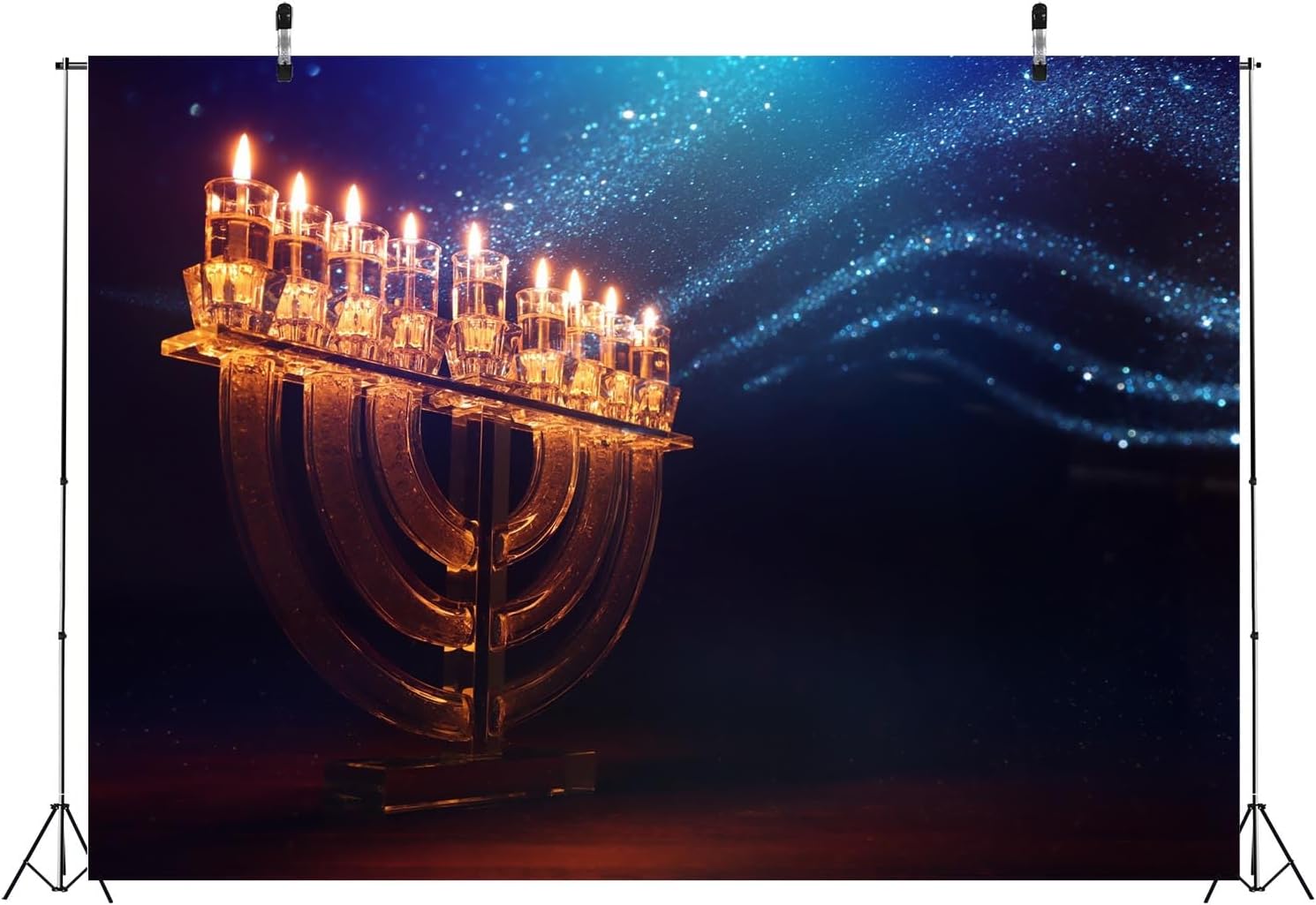 BELECO 10x8ft Hanukkah Fabric Backdrop