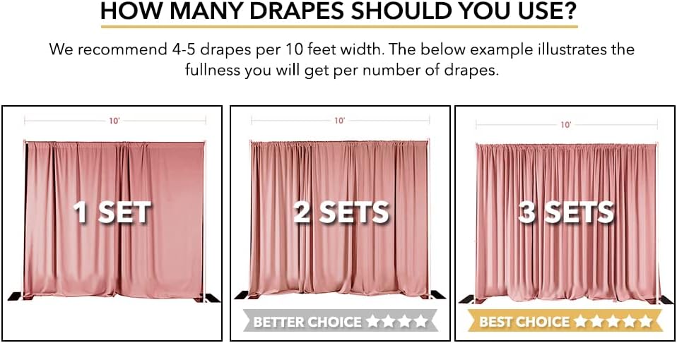 AK Trading Co 10x10 Ft IFR Polyester Backdrop Drapes for Events