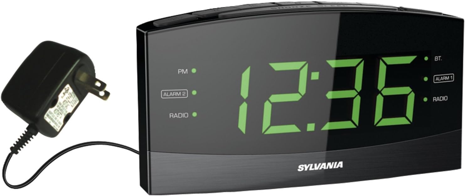 Proscan 18 Inch Jumbo Digit Clock with AMFM Radio and Bluetooth
