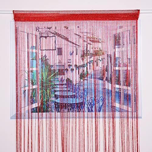 Vagasi 2 Pack Beaded Curtains Red 39x79 Inch