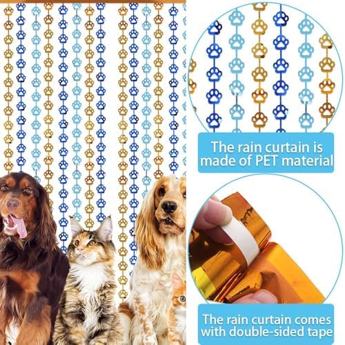 Blue Orange Dog Paw Foil Streamers for Party Decorations