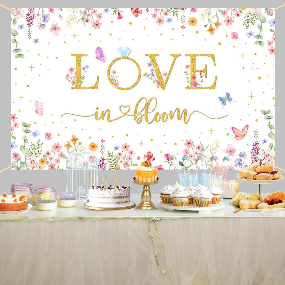 Love In Bloom Bridal Shower Backdrop 708 x 433 Inch