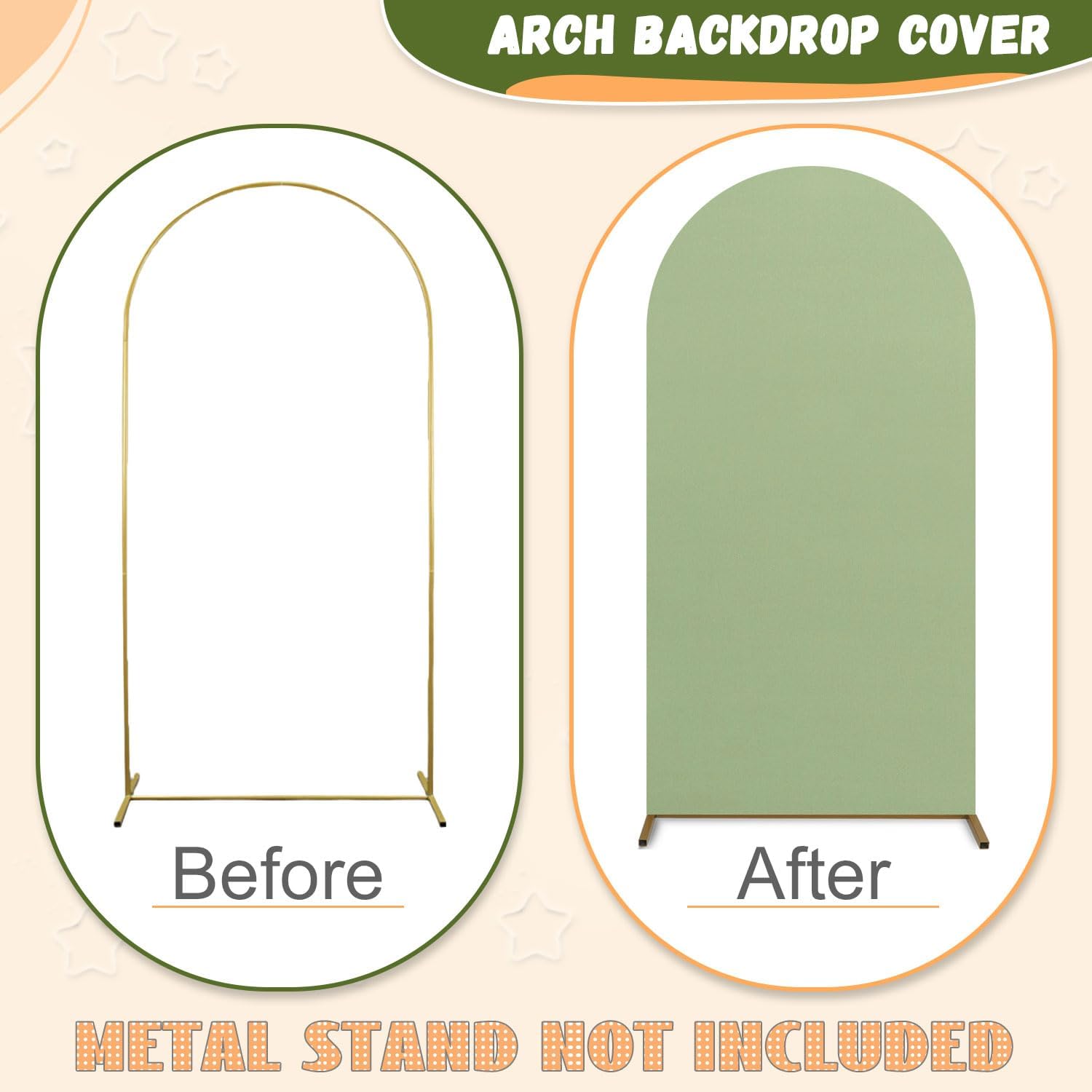 Sage Green Arch Cover Set of 3 for Weddings and Parties