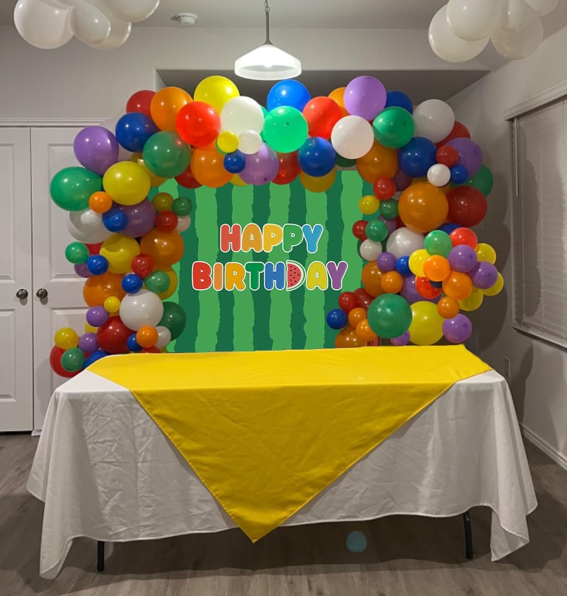 Cartoon Melon Birthday Backdrop 5x3FT Watermelon Theme Party Decor
