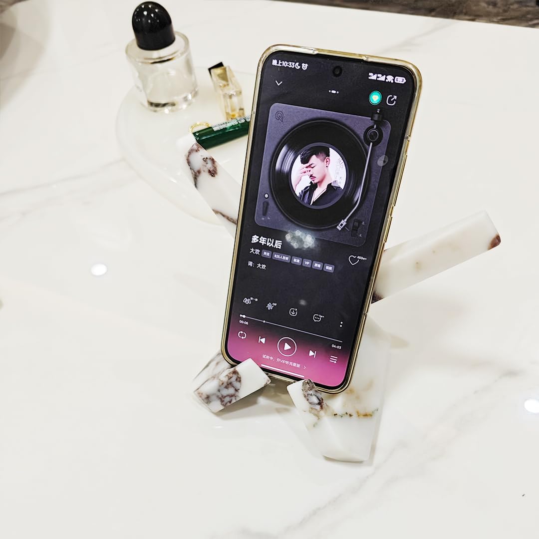 Natural Marble Stand for Phones Tablets and Decor