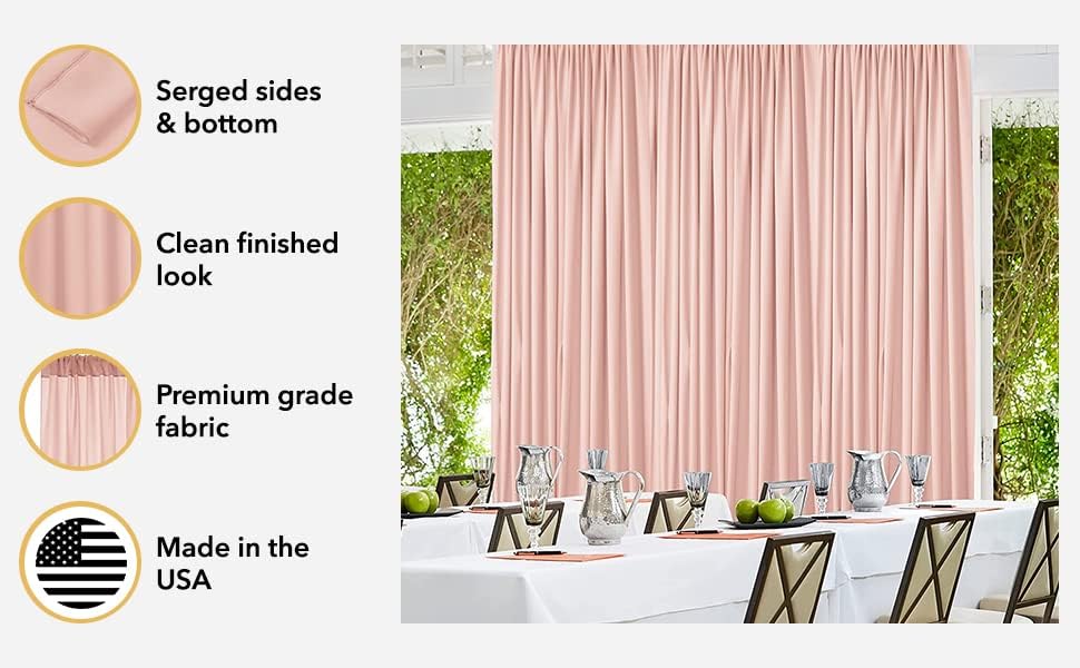AK Trading Co 10x10 Ft IFR Polyester Backdrop Drapes for Events